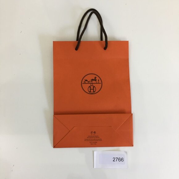 Hermes Shopping Bag 11.25" x 8" x 3.25" Orange Paper Gift Bag Authentic - Picture 16 of 16
